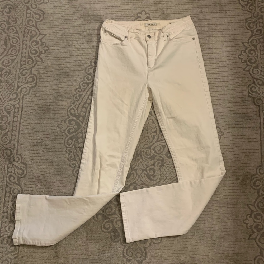 Jones New York White Straight Leg Jeans, Size 8